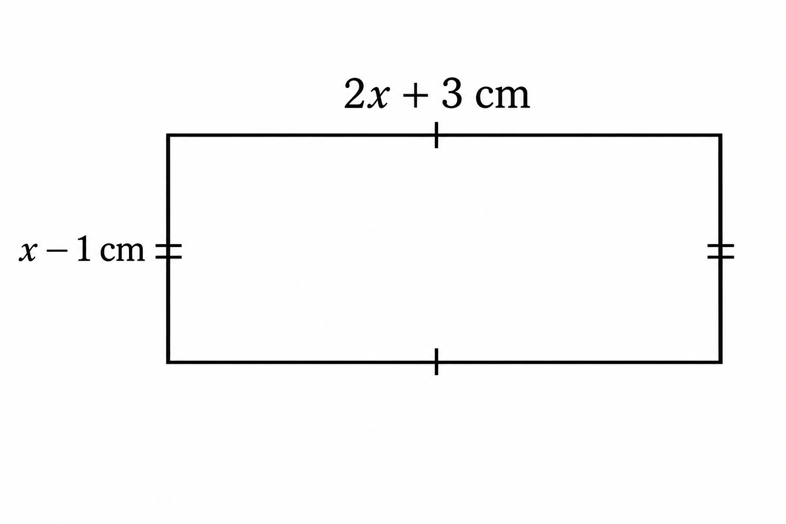 Diagram for question 10: The rectangle in the figure has the displayed side lengths. Which expression gives its simplified perimeter…