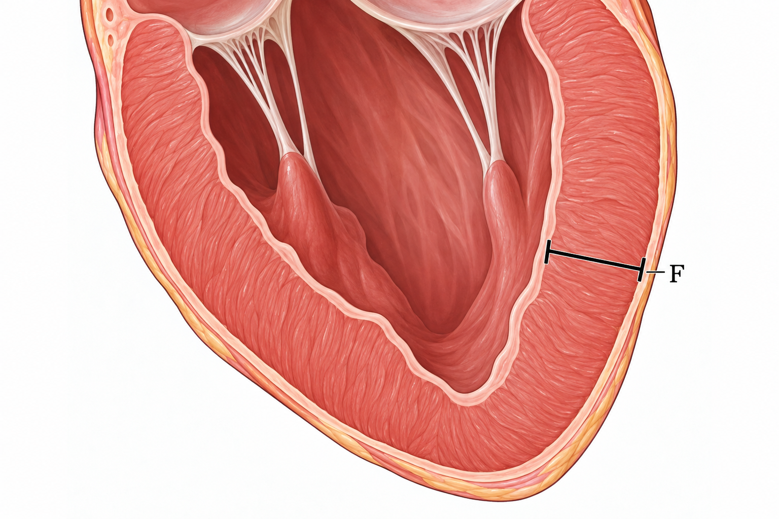 Diagram for question 6: The bracket labelled F identifies which structure?