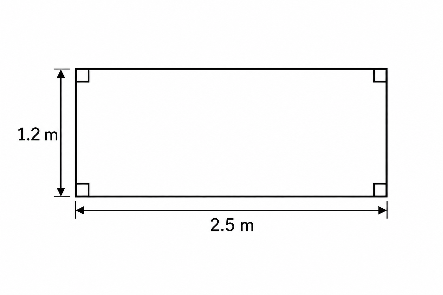 Diagram for question 10: The diagram shows a rectangular garden. What is its area?